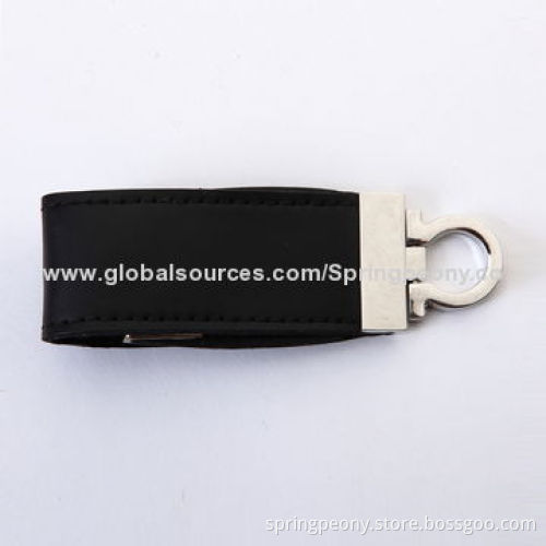 Black, small, leather USB driver as gifts